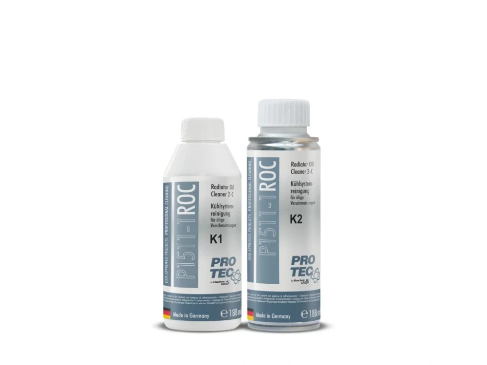 PRO-TEC RADIATOR OIL CLEANER K1 + K2 - Čistenie chladiaceho systému od olejových nečistôt 188+188ML